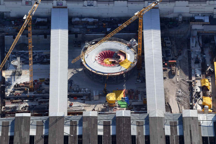 Die milliardenschwere S-21-Baustelle aus der Luft.