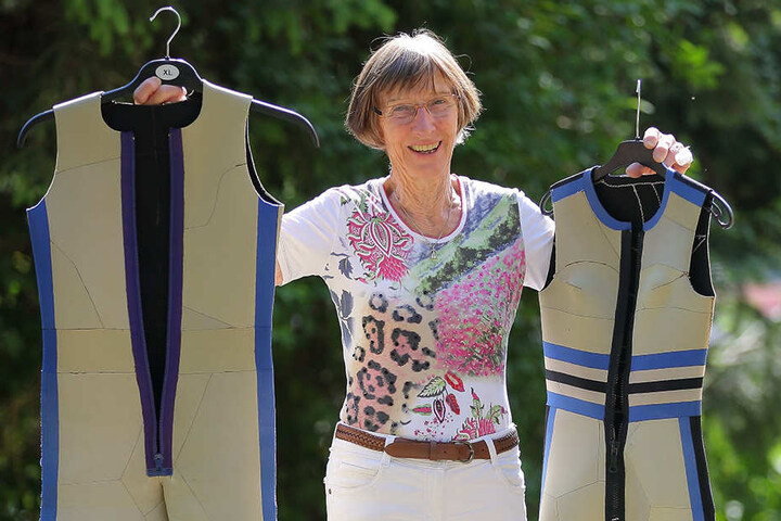 Farbenfroher Surf-Schick aus Abfallfetzen: Die Patchwork-Neoprenanzüge sahen aus wie Kosmonauten-Anzüge, hielten aber wirklich warm.