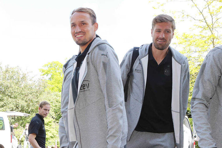 Toni Wachsmuth (l.) und Ronny König kurz nach der Ankunft in Bad Blankenburg.