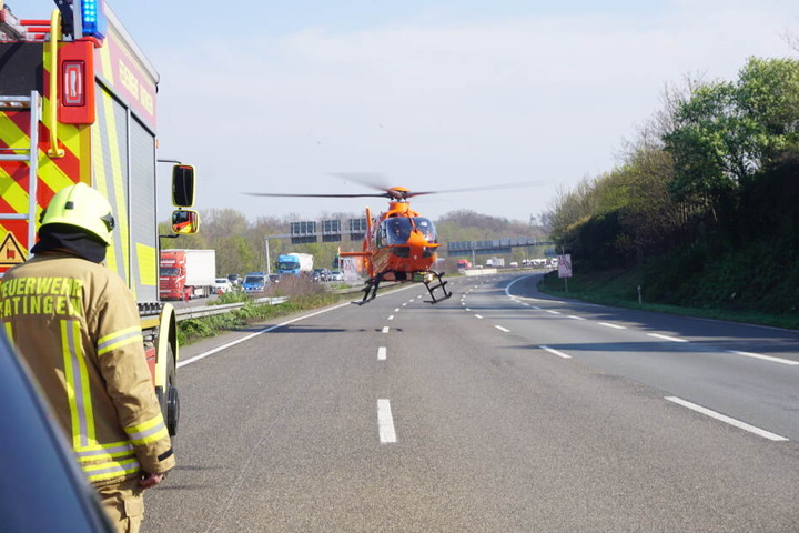 Ein Rettungshubschrauber brachte den Verletzten in ein Krankenhaus.