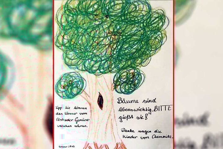 Dieses Plakat haben Kinder auf dem Kaßberg gemalt.