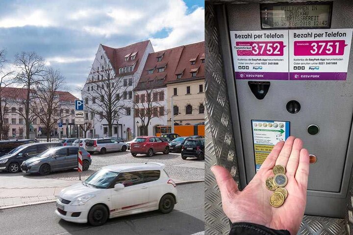 Zwickaus Parkraumkonzept - hier der Parkplatz am Schumanndenkmal - sorgen immer für Verdruss bei Einwohnern und Touristen. Wer in der Innenstadt zwei Stunden parken will, braucht exakt 1,80 Euro. Sonst geht nichts.