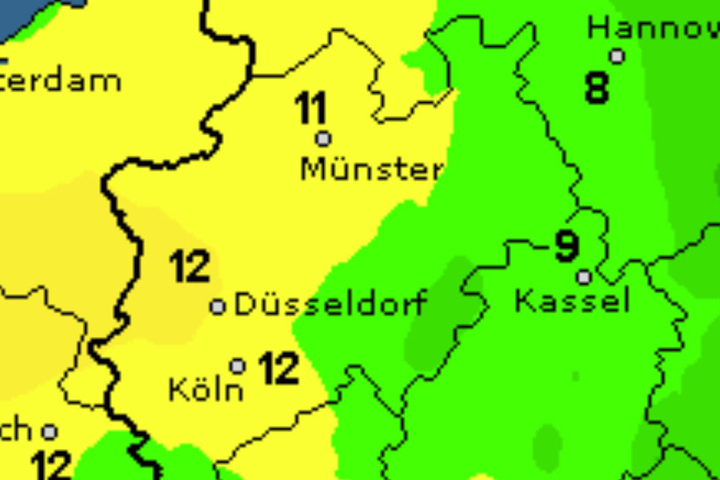 Die Temperaturen fallen wieder unter die 10-Grad-Marke.