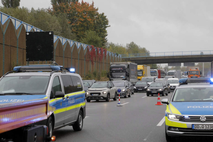 Auf der A72 bildete sich ein Stau.