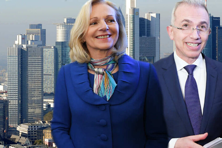 Bernadette Weyland (CDU) und Peter Feldmann (SPD) traten bei der Stichwahl gegeneinander an.