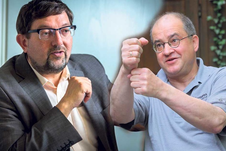 Die beiden CDU-Politiker Andreas Lämmel (59, l.) und Arnold Vaatz (60) luden seinerzeit zu einem umstrittenen Diskussionsabend.