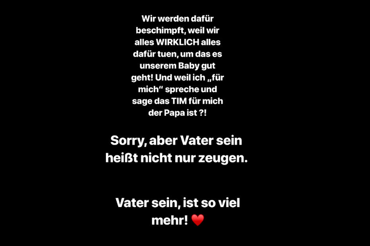 Mit diesem Eintrag zeigt die Berlinerin eindeutig, was sie vom Vater ihres Kindes hält.