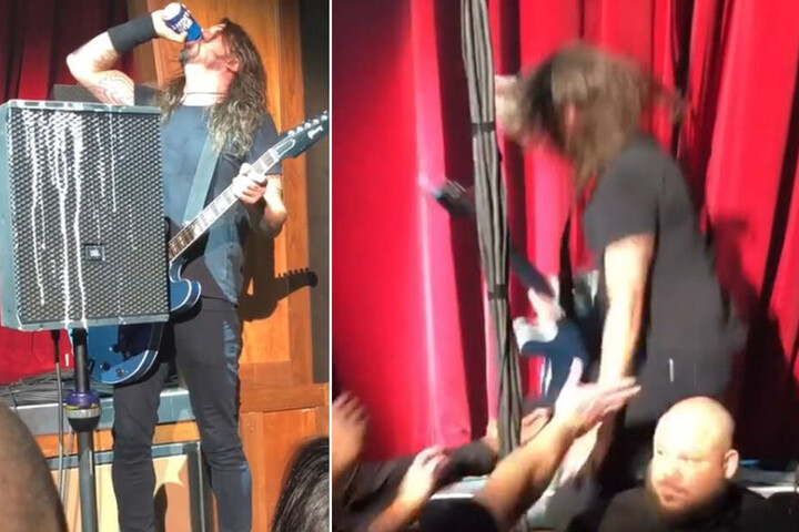 Dave Grohl ist beim Konzert in Las Vegas von der Bühne gekippt.