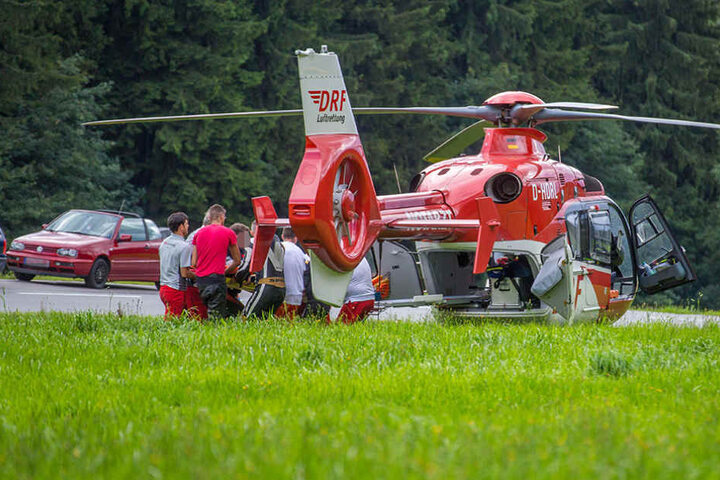 Zum Einsatz kam auch der Rettungshubschrauber.