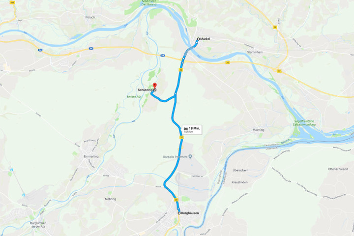 Der Unfall ereignete sich auf der B20 auf Höhe Schützing.