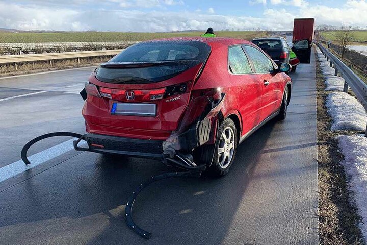 Der Honda Civic wurde in den Unfall verwickelt.