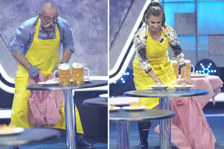Das Spiel: Wer schafft es, das Tischtuch vom Tisch zu ziehen, ohne das Geschirr kaputt zu machen.