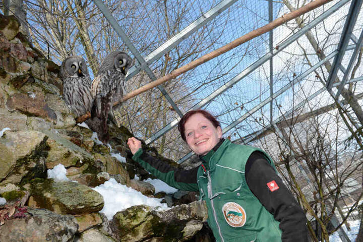 Ihre Schützlinge fressend der Zootierpflegerin Maika Naß (38) aus der Hand.