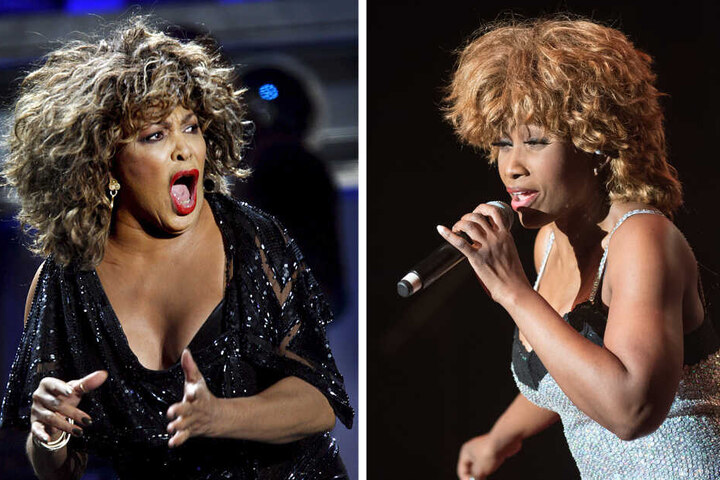 Laut Gericht sehen sich Tina Turner (2009, l) und und Turner Darstellerin Coco Fletcher (2017) zu ähnlich, sodass mit dem Plakat ein falscher Eindruck entstehen könnte.