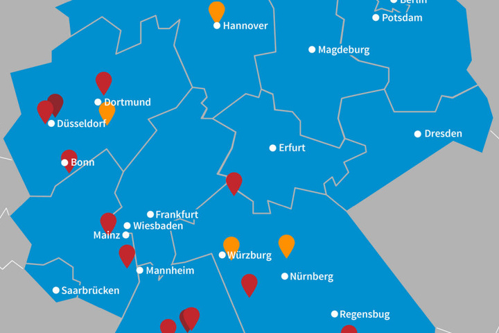 An diesen Orten soll der Verdächtige tätig gewesen sein. Die Polizei sucht weitere Orte.
