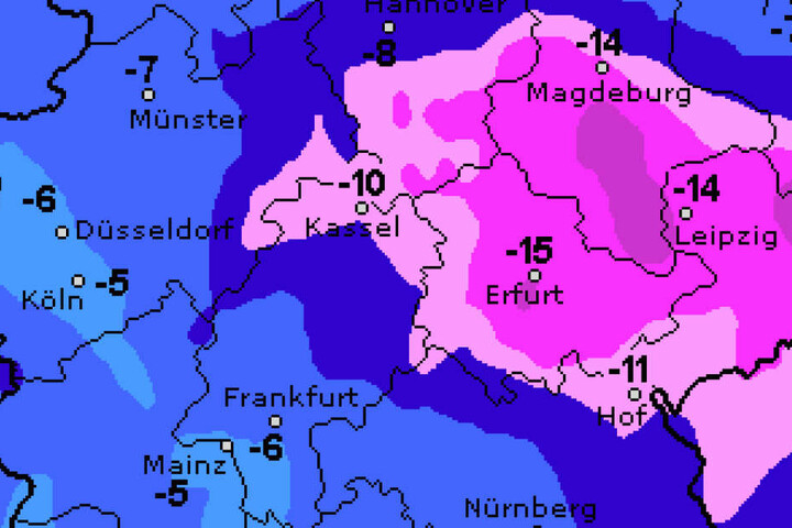 Vorher bleibt es allerdings eisig kalt - besonders in der Nacht.