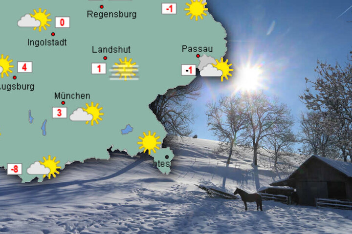 In den kommenden Tagen bleibt es im Süden Bayern frostig, aber freundlich. (Bildmontage)