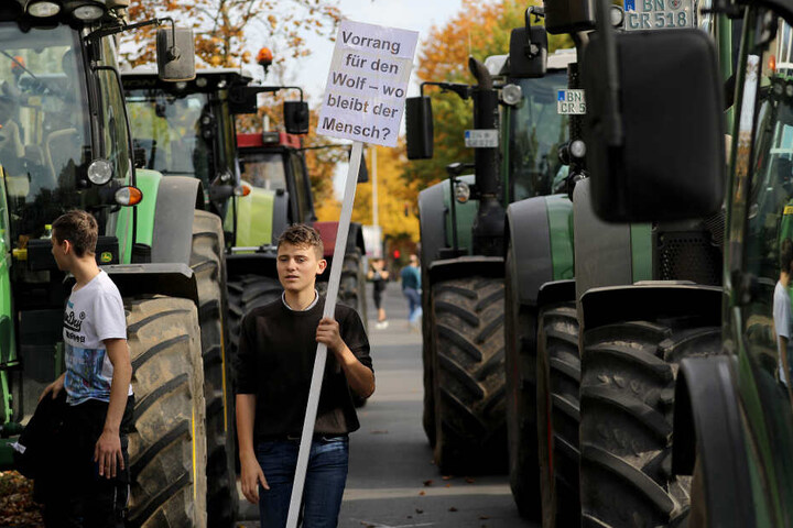 Die Landwirte kamen auch mit ihren Traktoren nach Bonn.