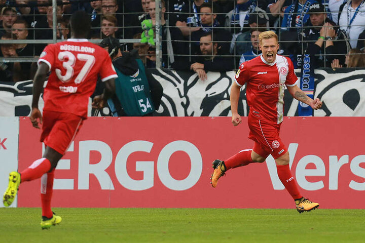 Matchwinner Rouwen Hennings (li.) konnte von den Arminen nicht gehalten werden.