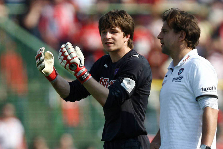 Heiko Weber (r.) holte Martin Männel 2008 nach Aue. Seither ist er mit nur einer kurzen Unterbrechung die Nummer 1 in Aue.