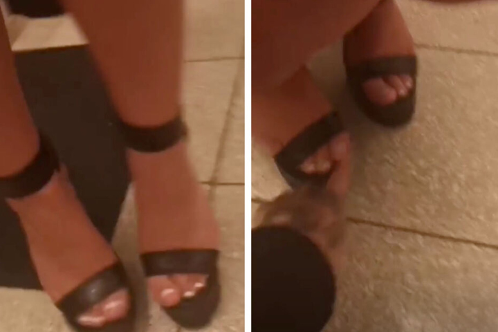 Ups, da hat sie doch tatsächlich den ganzen Abend die Schuhe falsch herum getragen!