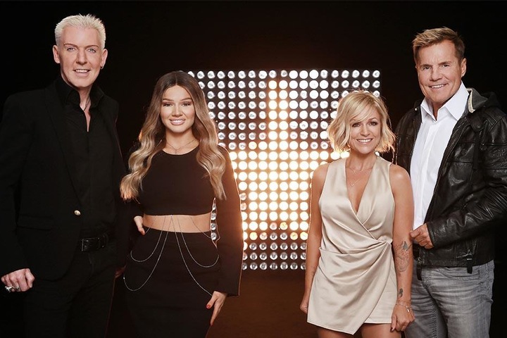 Michelle sitzt derzeit neben H.P. Baxxter (l.), Shirin David und Dieter Bohlen in der "DSDS"-Jury.