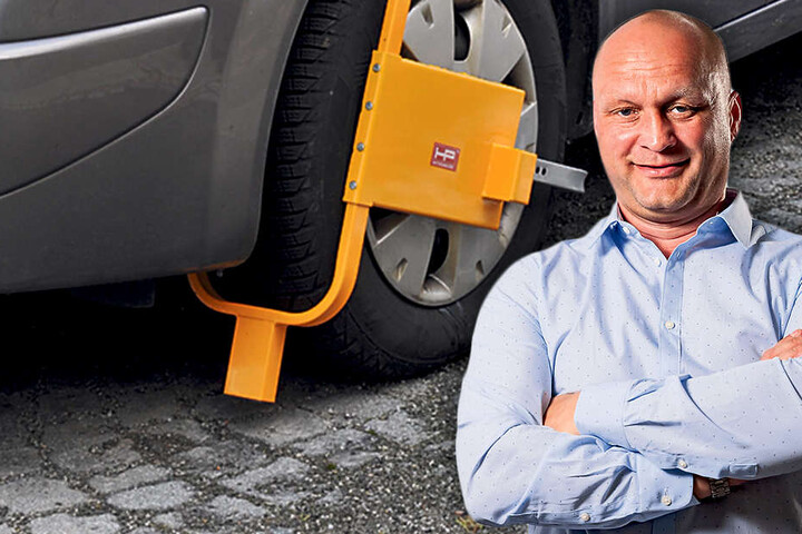 Stadtrat Gordon Tillmann (44, FDP) will mit Parkkrallen Falschparker dingfest
machen.