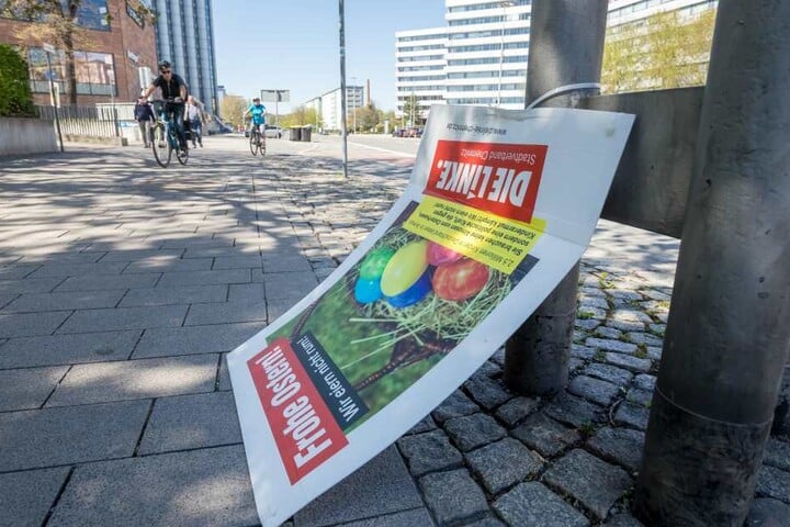 In Chemnitz wurden wieder mehrere Wahlplakate abgerissnen.