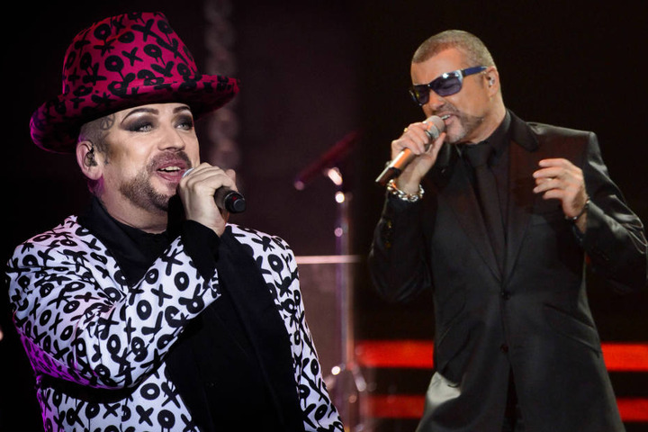 Der Grund: Die Schauspielerin verwechselte Boy George (l.) mit dem am 25. Dezember verstorbenen George Michael (✝53).