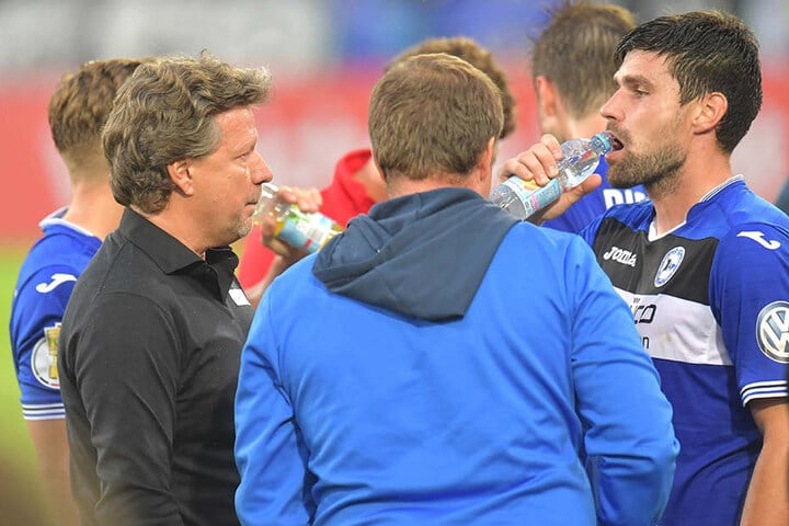 DSC-Trainer Jeff Saibene (48, li.) baut auf seinen Rechtsverteidiger Florian Dick (32, re.).