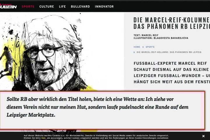 In einer Kolumne für das Magazin "The Red Bulletin" schrieb Reif, dass er nicht an eine realistische Titelchance für den Aufsteiger RB Leipzig glaube.