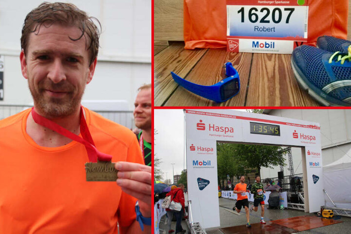 Die Hamburg-Redaktion drückte Robert Stoll beim Lauf des Halbmarathons ganz besonders die Daumen. Der erreichte die Ziellinie mit einer ordentlichen Zeit von einer Stunde und 35 Minuten.