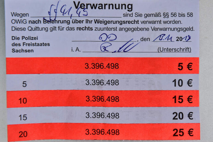 Solche Strafzettel verteilt die Polizei im Akkord.