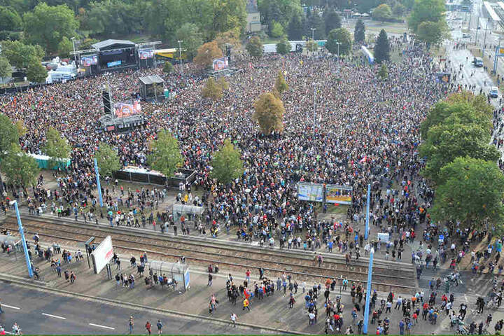 Zum #wirsindmehr-Konzert kamen Anfang September bis zu 70 000 Besucher auf den Johannisparkplatz. Haupt-Act waren die Toten Hosen.