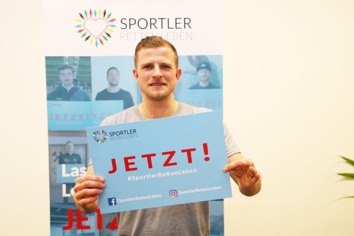 Aue-Profi Nicky Adler hat die Initiative "Sportler retten Leben" ins Leben gerufen.