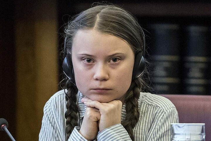 Greta Thunberg im italienischen Senat anlässlich einer Klima-Konferenz im April 2019.