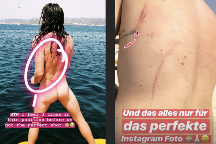 Bevor es mit dem Foto klappte, fiel Riccardo dreimal hin.