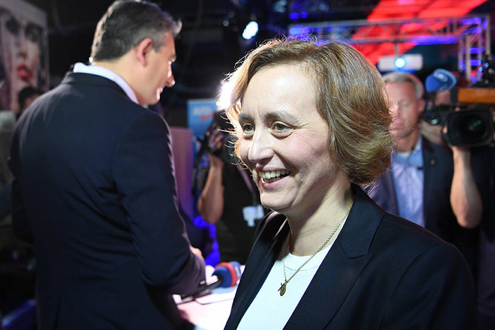Beatrix von Storch, stellvertende Parteisprecherin der Partei "Alternative für Deutschland" (AfD), auf der Wahlparty ihrer Partei in Berlin.