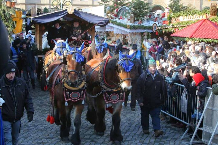 Tausende sind zum Stollenfest am Sonnabend zum Striezelmarkt gekommen.