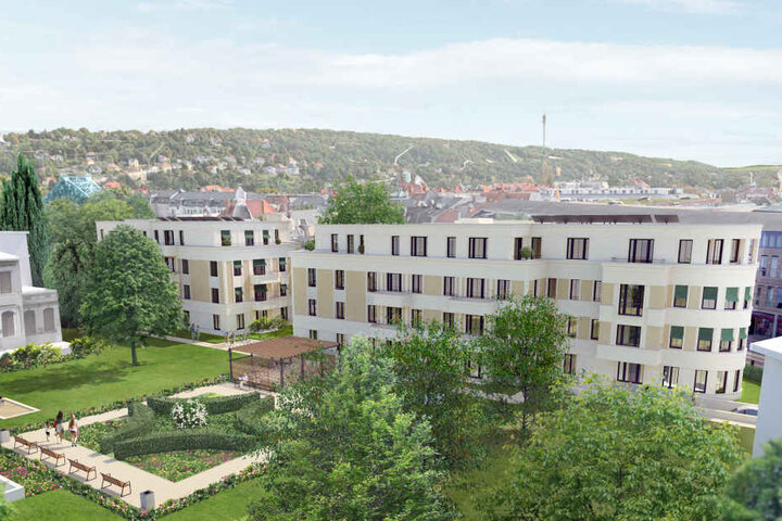 So soll künftig die Seniorenwohnanlage an der Naumannstraße in Blasewitz aussehen.