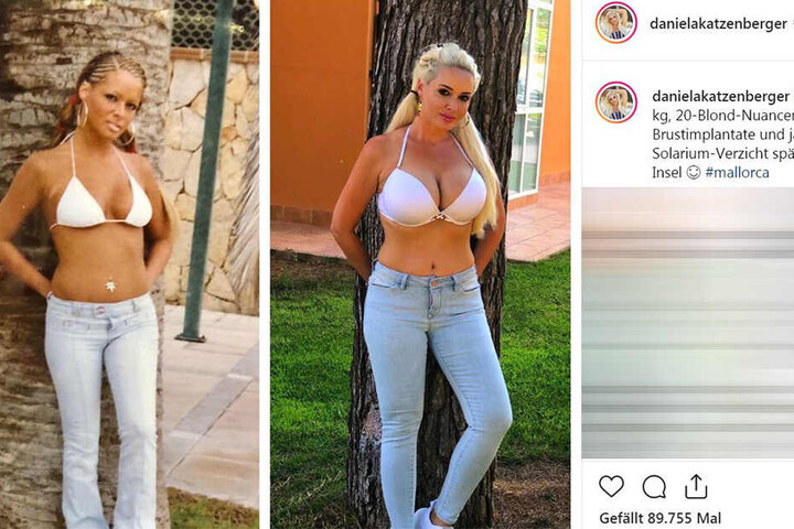 Hier kann jeder direkt vergleichen: Daniela Katzenberger (32) im Wandel der Zeit.
