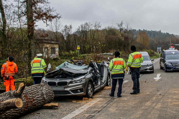 Als der Baum auf den Wagen stürzte, kamen die beiden Frauen ums Leben.