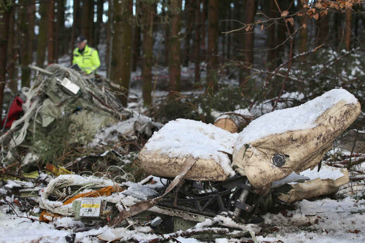 Das Wrack der Cessna.