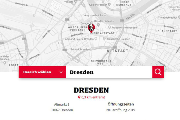 KFC gibt den Standort nur für interessierte Bewerber bekannt. Ansonsten schweigt das Unternehmen zur Neueröffnung.