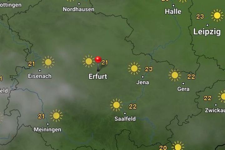 Sonne satt gibt es an Pfingsten in Thüringen.