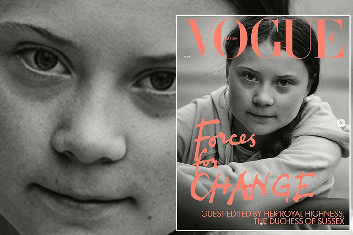 Dank Herzogin Meghan (38) landete Greta neben 14 anderen Damen auf dem Cover der britischen "Vogue".