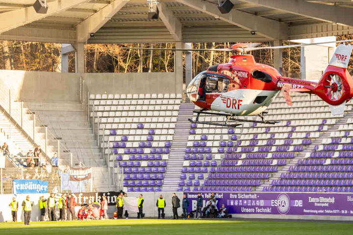 Mit einem Hubschrauber musste HSV-Fan Thorsten in ein Krankenhaus gebracht werden.