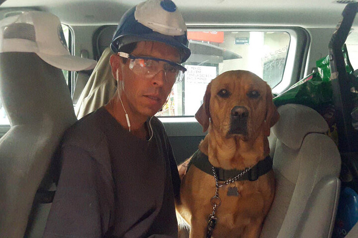 Speziell ausgebildete Hunde wie Jona, helfen bei den Rettungsarbeiten mit.