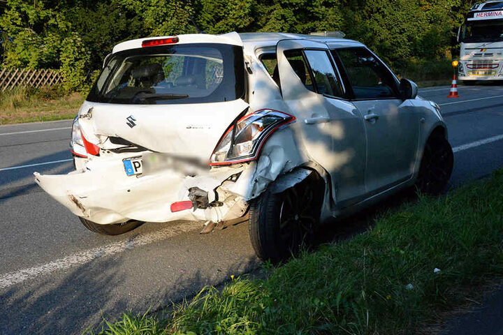 Der Suzuki konnte nach dem Unfall nicht mehr weiterfahren.