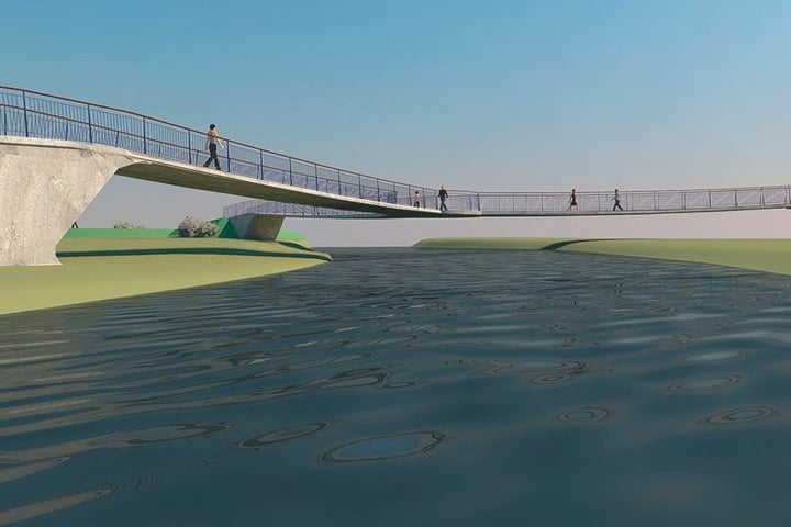 So soll die Fußgänger- und Fahrradbrücke aussehen.